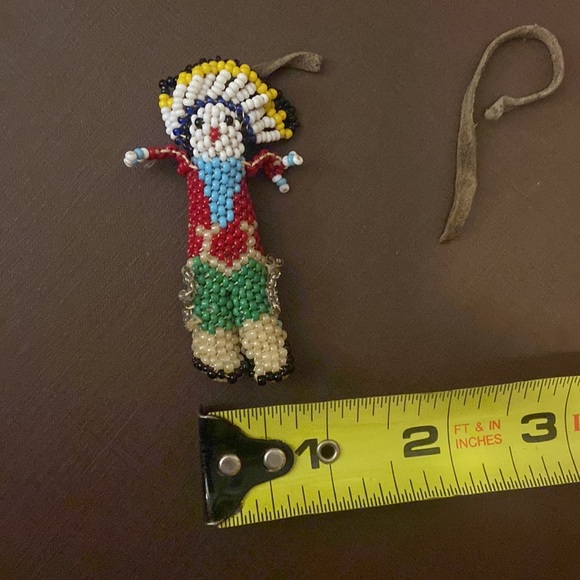 Vintage Zuni handmade bead Chief mini doll keychain pendant collector piece - Picture 11 of 14